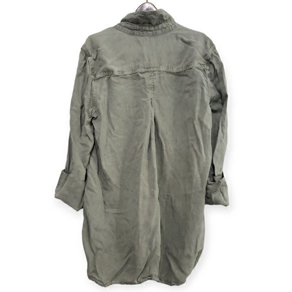 Cloth & Stone (Anthropologie)‎ Army Green 3/4 Sleeve Blouse Cottagecore Bohemian - Picture 3 of 5